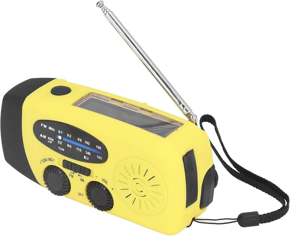 Радіо на сонячній батареї з ручним підзаряджанням та LED-ліхтариком, FM AM для кемпінгу, дому, аварійних ситуацій Київ - фото 3