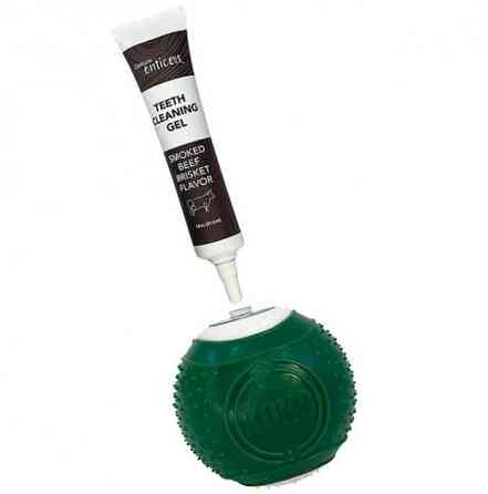 Набор для ухода за полостью рта TropiClean Enticers Kong Dental Ball шарик+гель для средних собак, размер M Винница