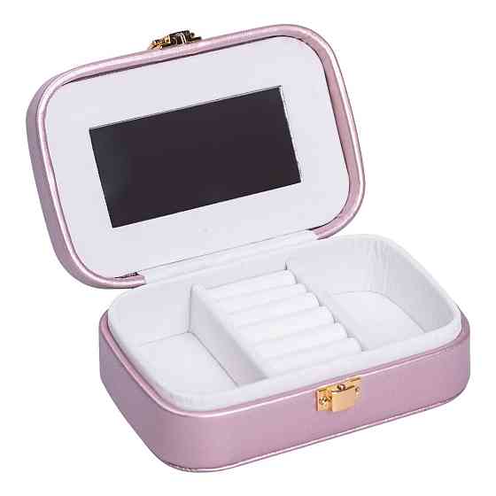 Скринька для прикрас з еко шкіри 15×10×5 см із дзеркалом органайзер для ювелірних виробів HP-5-33P Коломия