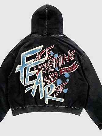 Худі, сіра з прінтом толстовка чоловіча 2759194336 размер 44 Дніпро