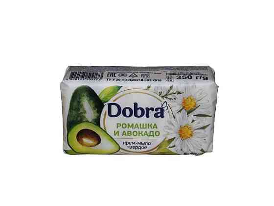 Крем-мыло туалетное твердое 350г(5*70г) Ромашка и авокадо ТМ DOBRA Киев