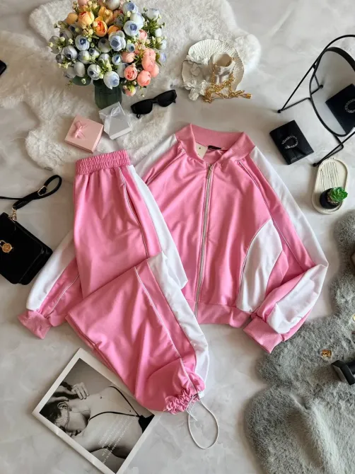 Жіночий спортивний костюм двонитка з блискавкою та регульованими штанами Одеса - фото 16