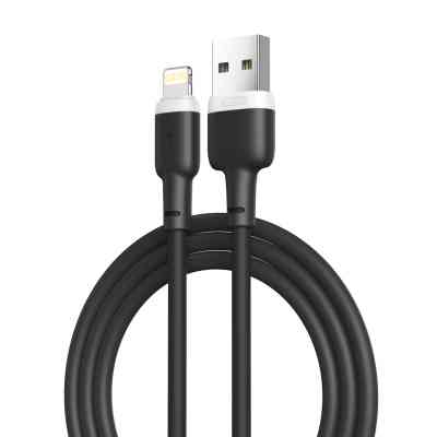 Дата кабель USB 2.0 AM to Lightning 1.0m 2.1A silicone black XO (NB208-L-1-BK) Винница
