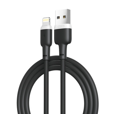 Дата кабель USB 2.0 AM to Lightning 1.0m 2.1A silicone black XO (NB208-L-1-BK) Винница - изображение 1