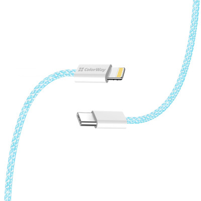Дата кабель USB-C to Lightning 1.0m 27W blue ColorWay (CW-CBPDCL061-BL) Винница - изображение 12