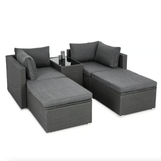 Комплект садових меблів для тераси двору балкона набір столу та стільців для відпочинку Di Volio Alzano сірий Київ