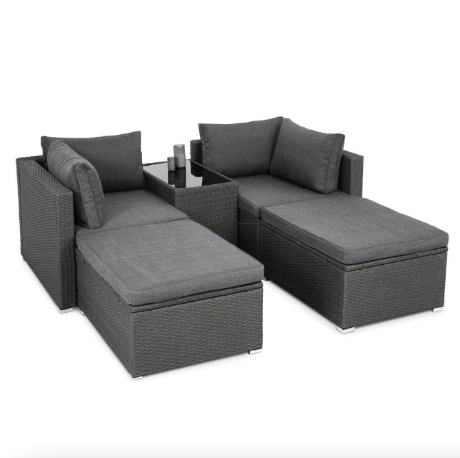 Комплект садових меблів для тераси двору балкона набір столу та стільців для відпочинку Di Volio Alzano сірий Київ - фото 2