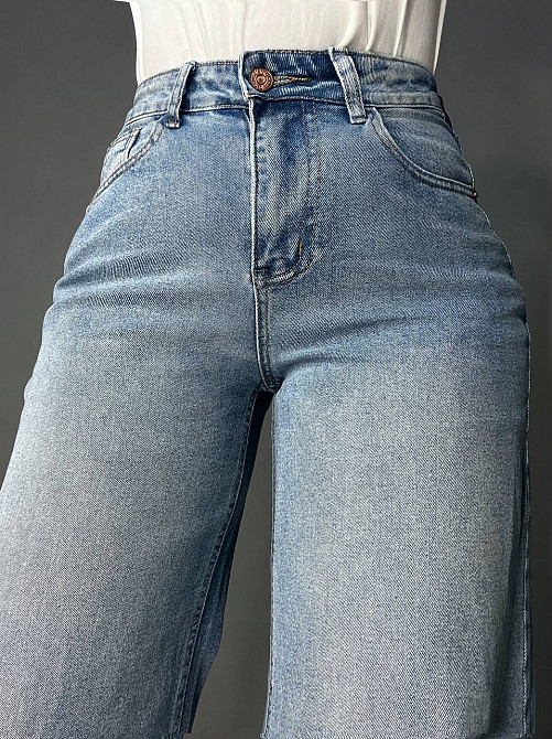 Джинси жіночі Allure 6701 широкі палаццо кльош з високою посадкою сині, синій, 27, 27, 74 см, 100 см Київ - фото 6