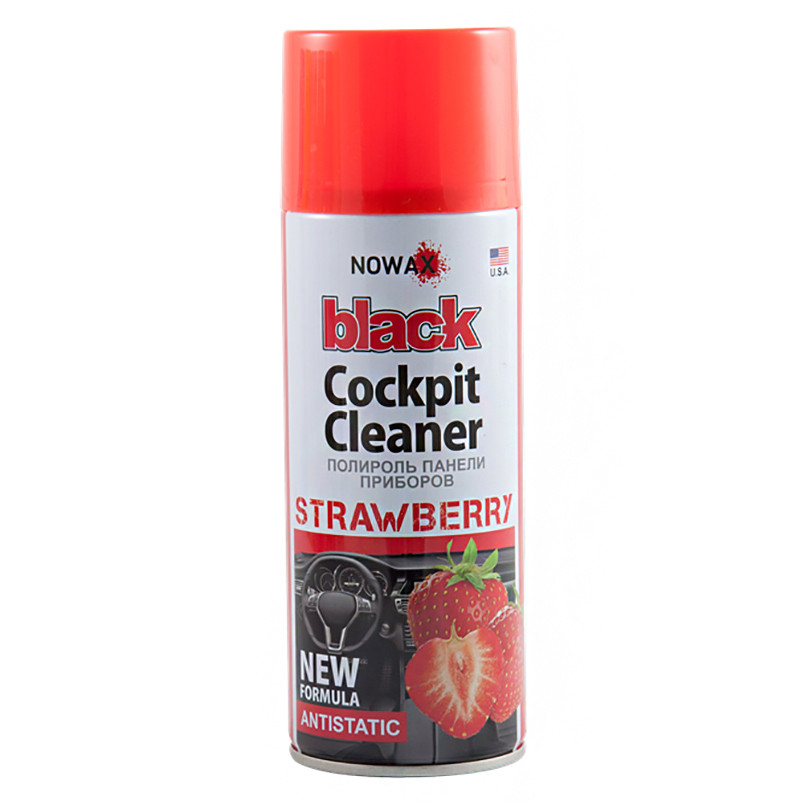 Поліроль для панелі приладів Nowax Cockpit Cleaner Spray Полуниця, 450мл Львів - фото 1