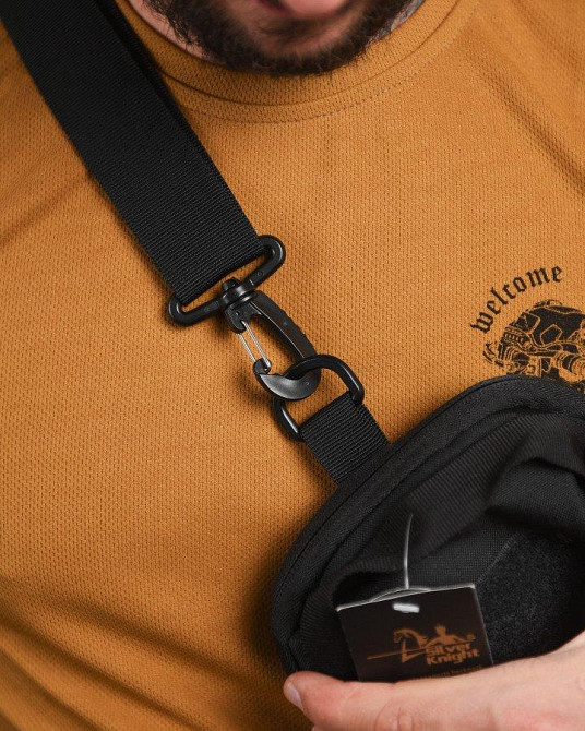 Сумка на плече тактична рюкзак однолямовий silver knight чорна ВН11060 Одеса - фото 4