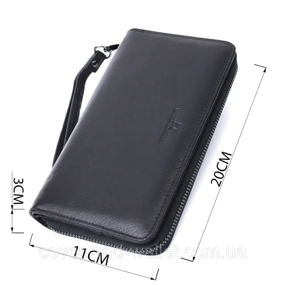 Чоловічий шкіряний клатч на блискавці та магнітах з блоком для карток ST 275 Київ - фото 2