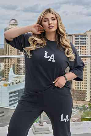 Жіночий легкий спортивний костюм із футболкою "Amante" |  Норма та батал Графіт, 54-56 Київ