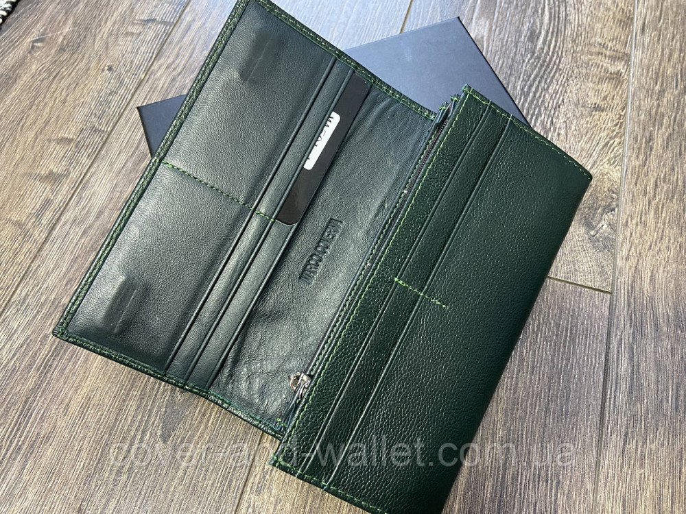 Класичний жіночий гаманець на магнітній застібці зеленого кольору Marco Coverna Київ - фото 2