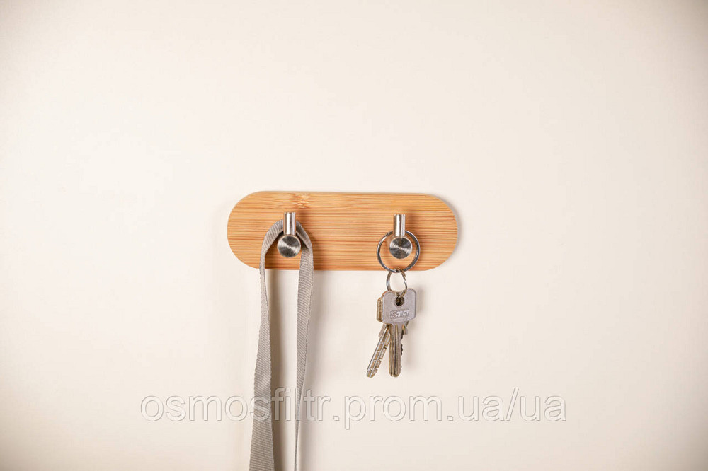 Планка Axentia Бонья самокл. с 2 крючками 15х5х3 см нерж бамбук (133878) Киев - изображение 10