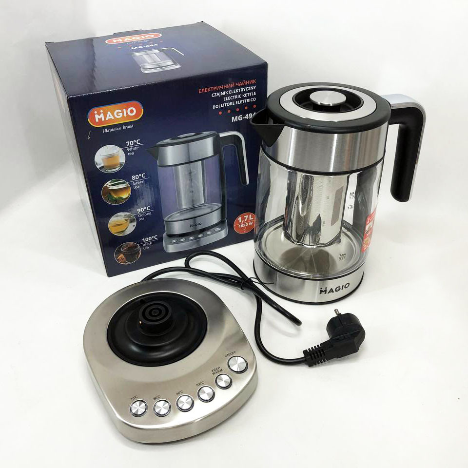 Чайник з індикацією і підсвічуванням MAGIO MG-494, Електрочайник з функцією автовідключення ZQ-36 Івано-Франківськ - фото 9