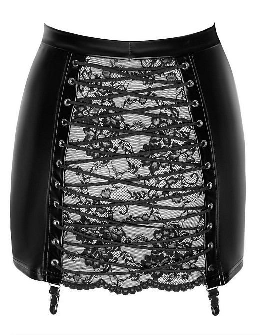 Юбка Noir Handmade F341 Powerwetlook and lace skirt - S Sex Aura Київ - фото 8