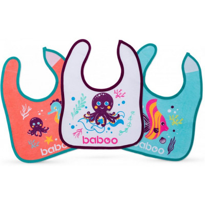 Слюнявчик Baboo Sea Life 3 шт (90603) Винница - изображение 2
