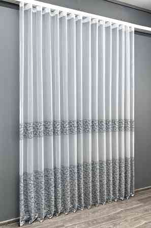 Тюль VR-Textil 2010т Жаккард Белый с серым 400х270 см (42-1074) Киев