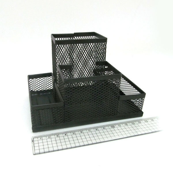 IMG-3684-B Органайзер настольный метал. 15*10*10см "Сетка" 4 отделения, черн,1шт/этикетка, шт Київ - фото 1