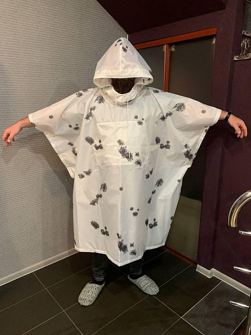 Маскхалат зимовий Плащ-Намет Військовий Дощовик Пончо білий Тактичний Днепр - изображение 7