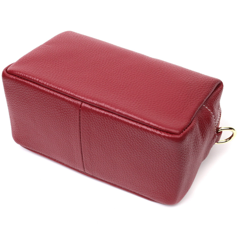 Интересная женская сумка с двумя ремнями из натуральной кожи Vintage 22274 Бордовый Киев - изображение 5