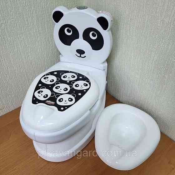 Дитячий навчальний горщик унітаз Панда, від 18 місяців, звук зливу, спинка, горщик знімний, Pilsan 07-561 Хмельницький