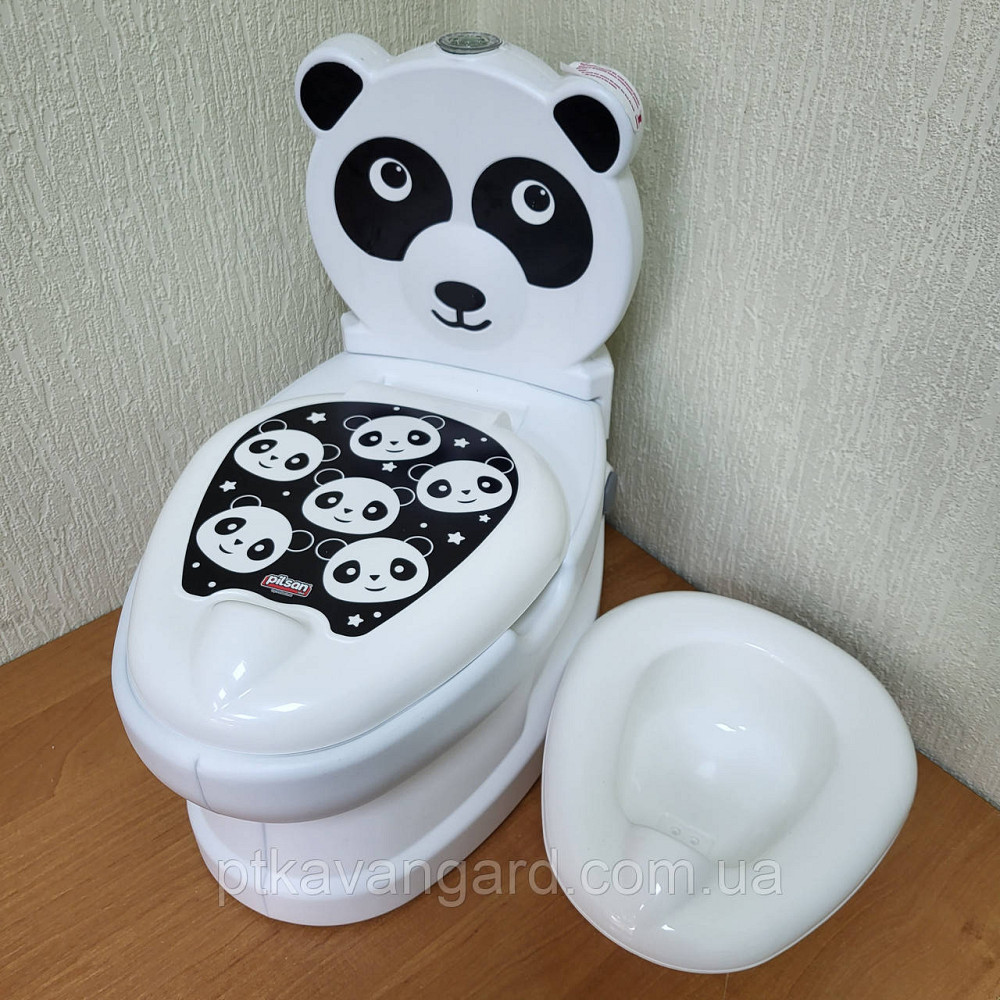 Дитячий навчальний горщик унітаз Панда, від 18 місяців, звук зливу, спинка, горщик знімний, Pilsan 07-561 Хмельницький - фото 4
