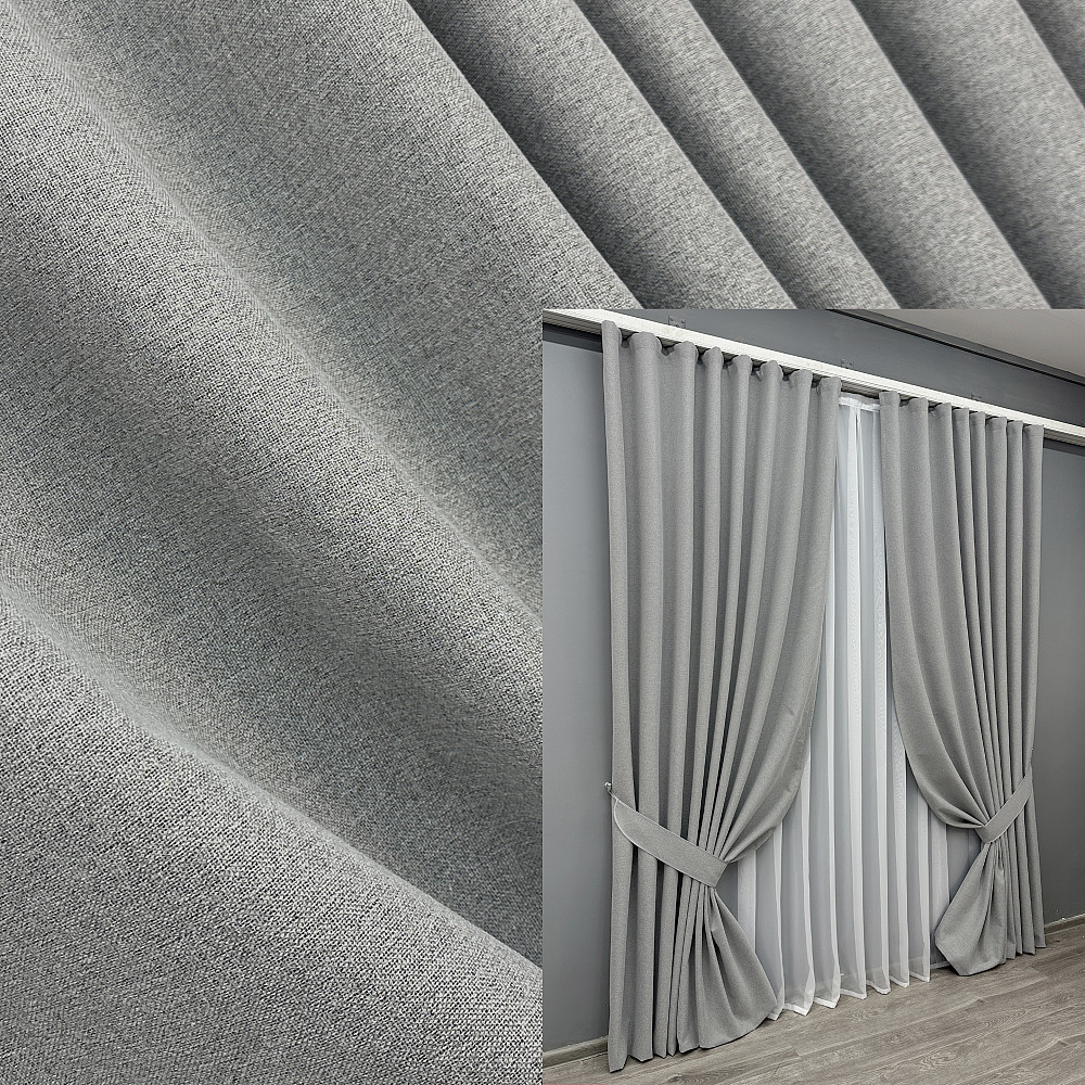 Преміум шторна тканина blackout 100%, двостороння, колекція “ASHEN NIGHT” колір сірий 1845ш Київ - фото 8