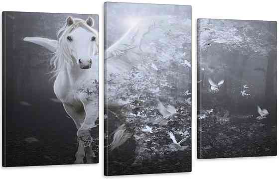 Модульна картина у вітальню/ спальню Кінь Art-578_3 70x130 см Київ