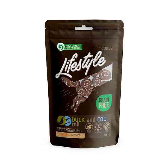 Nature's Protection Lifestyle Duck & cod rolls Ласощі для собак рулети з качки і тріски, 75 г Киев