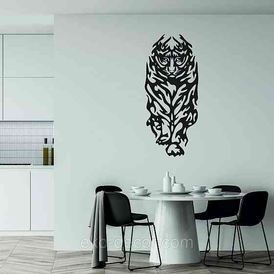 Настінний декор Панно «Тигр» Декор на стіну 90*40 см, Чорний Київ