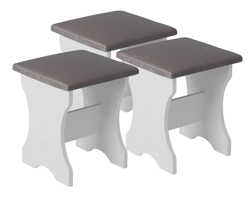 Три табуретки (комплект 3 шт) 35х35х44 см / МС - Белый Львов - изображение 1