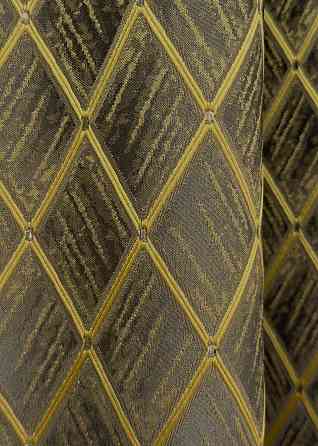Шторна тканина жакард, колекція "RUBI" колір темно-сірий з золотистим 1757ш Київ