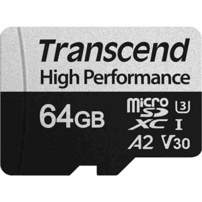 Карта пам&apos;яті Transcend 64GB microSDXC class 10 UHS-I U3 A2 (TS64GUSD340S) Вінниця - фото 2