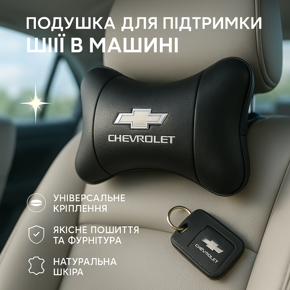 Подушка подголовник для поездок в машине Chevrolet, Подушка дорожная для шеи, Подарок в машину мужчине NZ-87 Львов - изображение 19