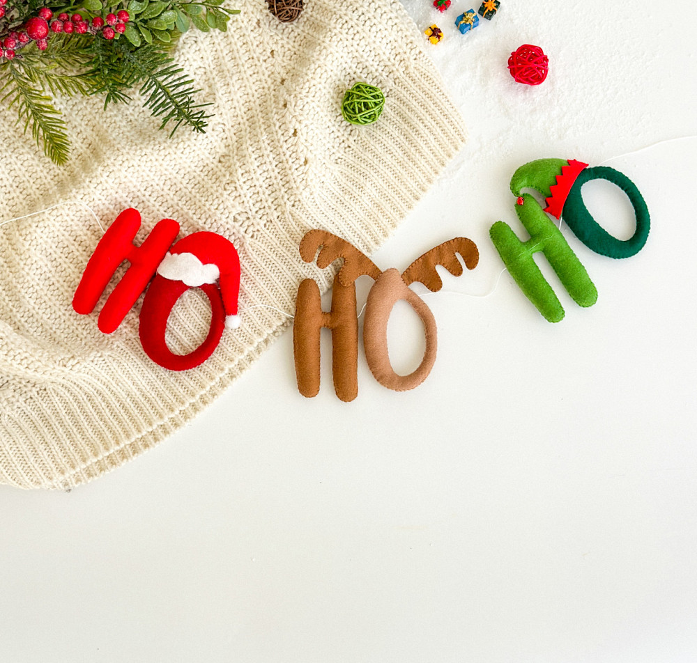 Новогодняя герлянда из фетра ручной работы - НО-НО-НО Киев - изображение 2