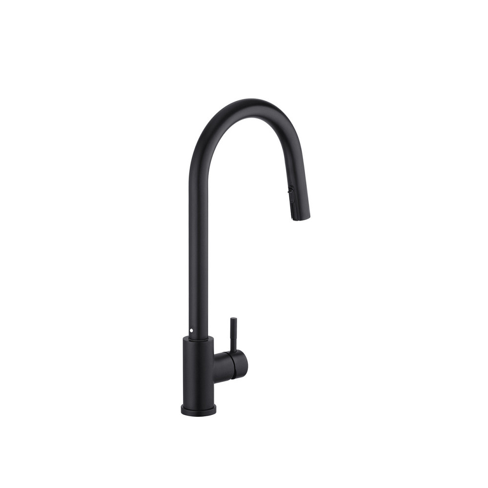 Змішувач для кухні з висувним виливом Kroner KRP Edelstahl Klassisch - SCH03915 чорний Київ - фото 3