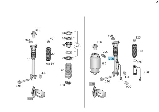Mercedes-Benz  A2923201600 Задній амортизатор ML/GLE W166 GLE Coupe C292 Одеса