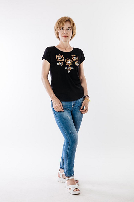 Вишиванка жіноча, чорна Київ - фото 2