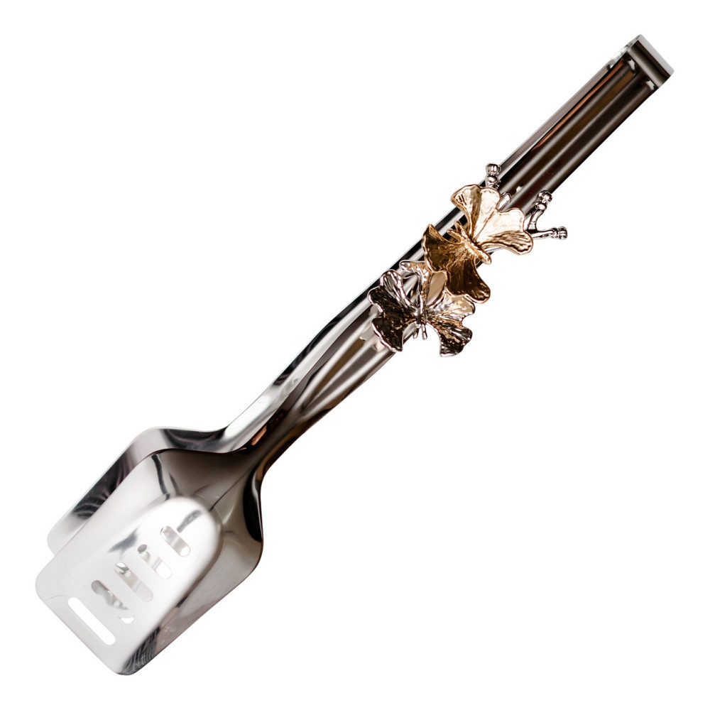 Щипці кухонні металеві 29×5 (см) кулінарні щипці для м'яса, риби, гриля кухарські щипці для Сріблястий HP-8-63 Коломия - фото 1