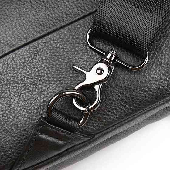 Сумка мужская кожаная в зернистой коже через плечо Vintage 14950 Черная Киев