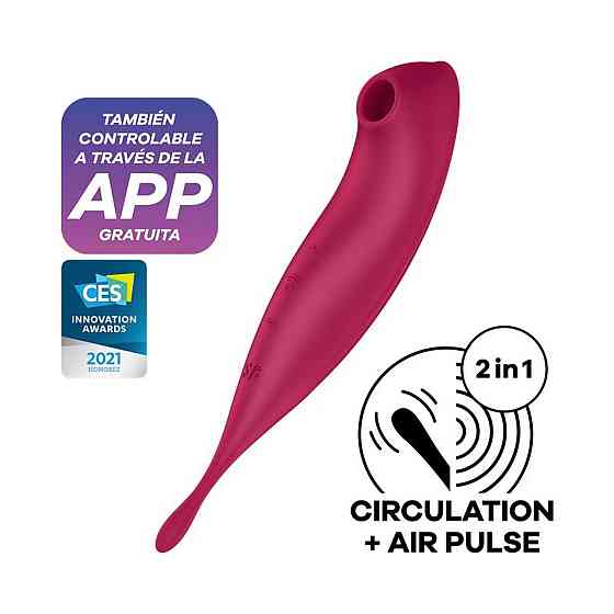 Вибратор с волновой стимуляцией Satisfyer Twirling Pro+ с приложением, красный Sex Aura Киев