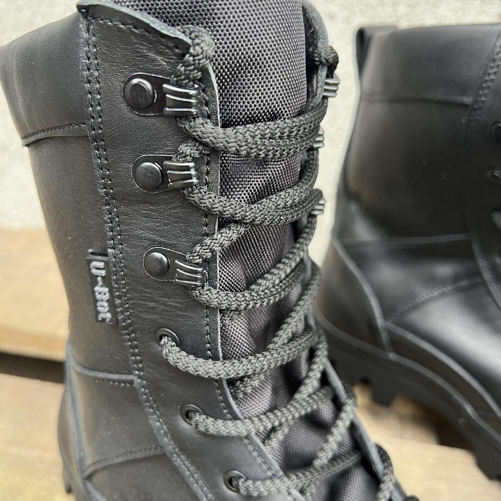 Военные мужские берцы демисезонные черные, крепкие кожаные тактические берцы прошить и проклеенные Львов - изображение 8