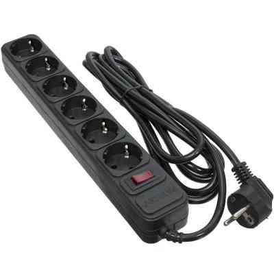 Сетевой фильтр питания Patron 3.0 m3*1mm2 (SP-1063) 6 розеток BLACK (EXT-PN-SP-1063) Винница