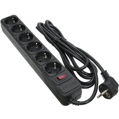 Сетевой фильтр питания Patron 3.0 m3*1mm2 (SP-1063) 6 розеток BLACK (EXT-PN-SP-1063) Винница - изображение 1