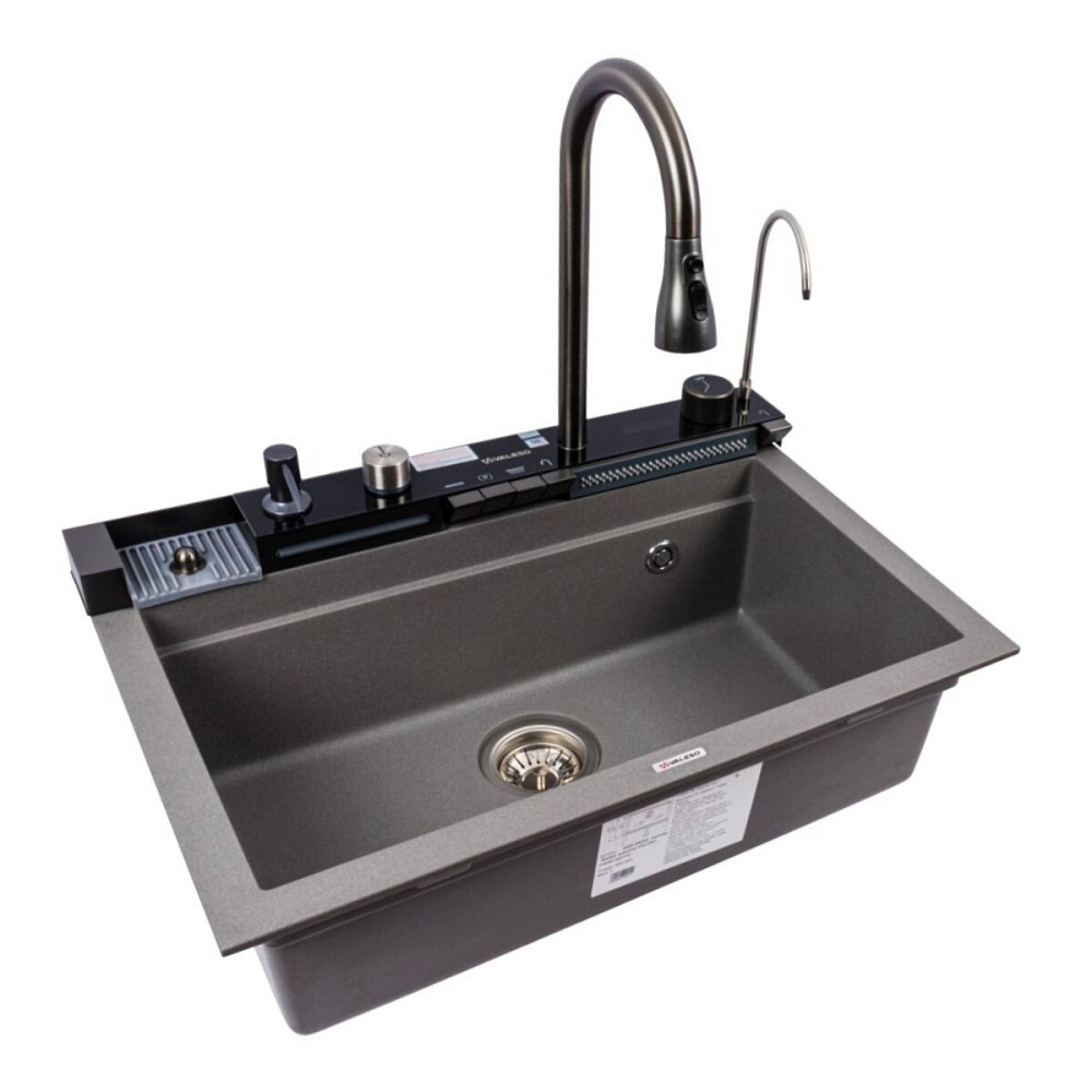 VALESO Гранітна мийка VALESO IRENA 6846 матова Сірий мусон Коломия - фото 13