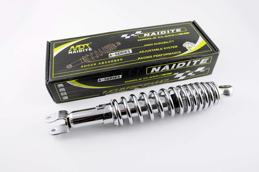 Амортизатор GY6, DIO ZX, LEAD 32 см, регульований (хром) Мукачево - фото 1