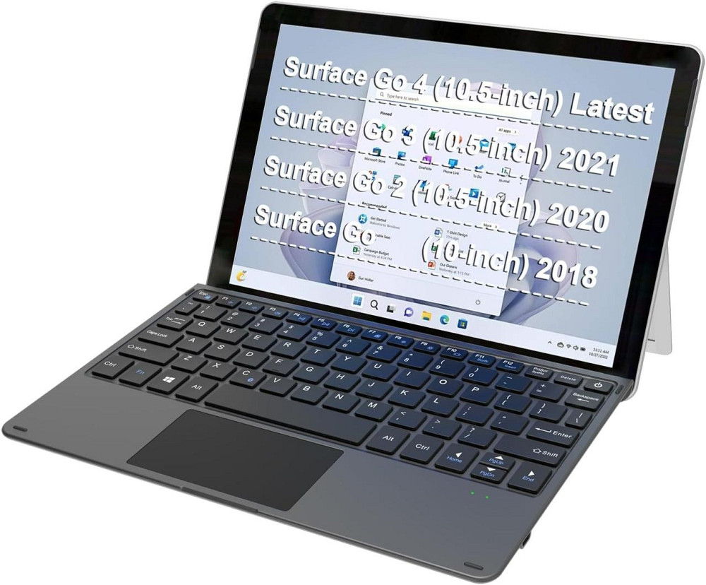 УЦІНКА! Arteck HB216 Bluetooth клавіатура із сенсорною панеллю для Surface Go 4/ 3 (2021) 2 (2020) вбудований акумулятор Дніпро - фото 1