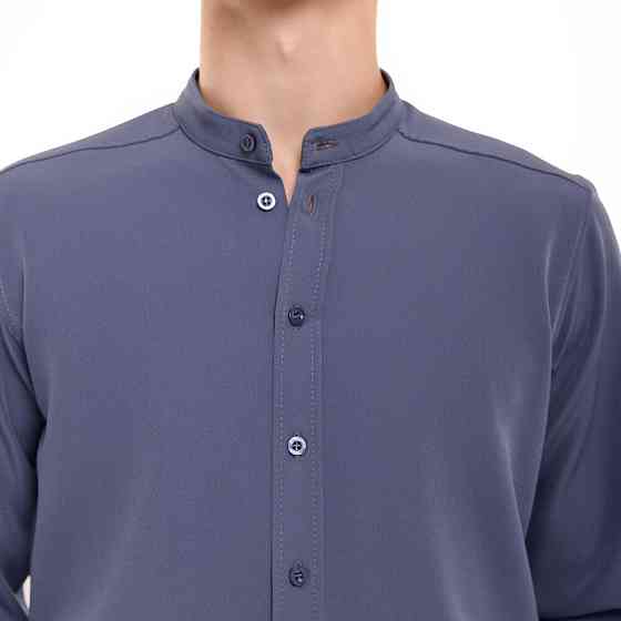 Антрацит темно-серая рубашка для мужчин с длинным рукавом с пуговицами Pobedov Legend Киев