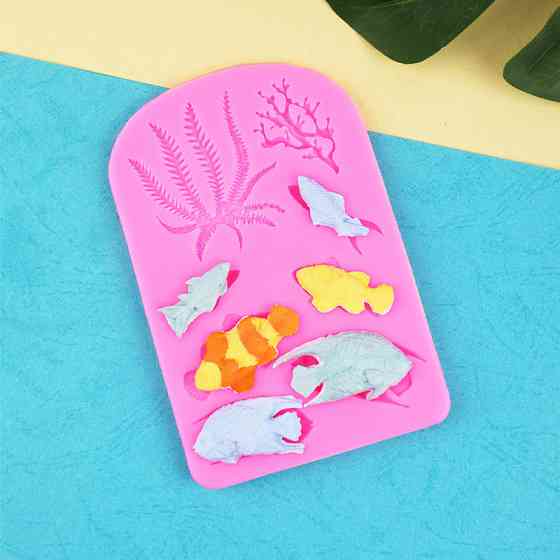Молд кондитерский Рыбки и кораллы 94 на 143 мм розовый Киев